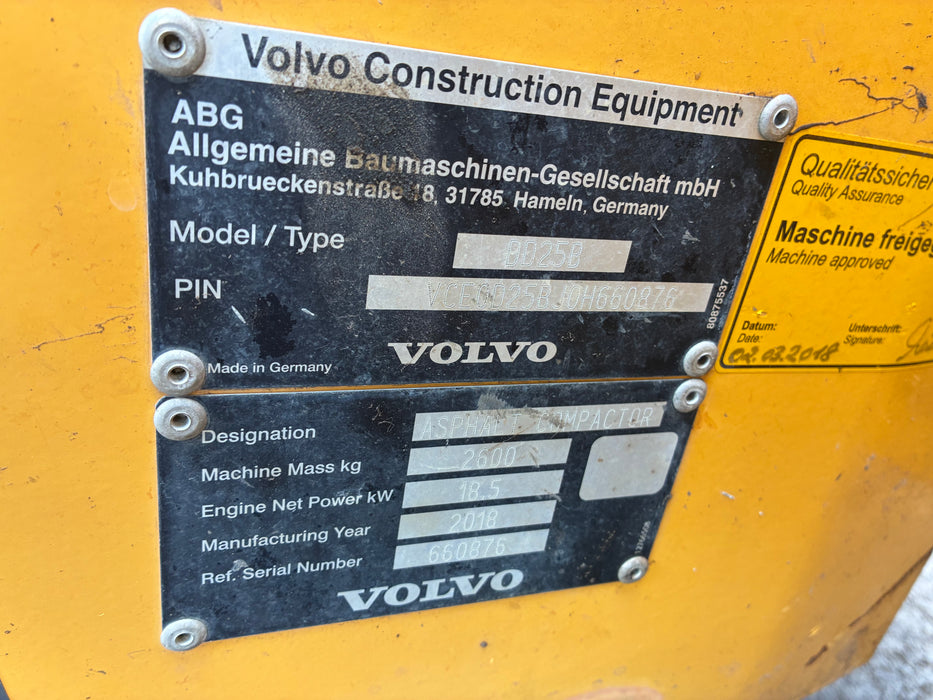 INV# 26-013 2018 VOLVO DD25B SN: 660876